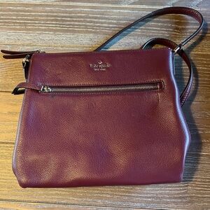Kate Spade New York burgundy crossbody leather bag